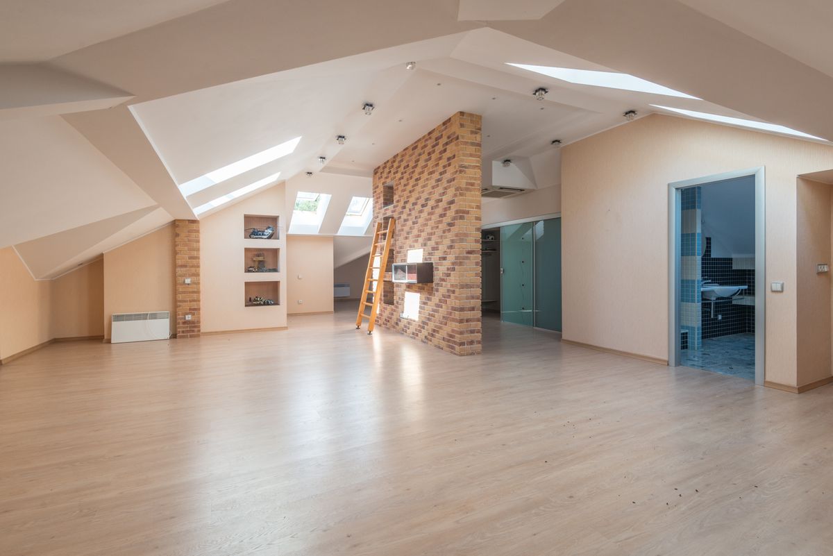 The clean original version of the same attic room